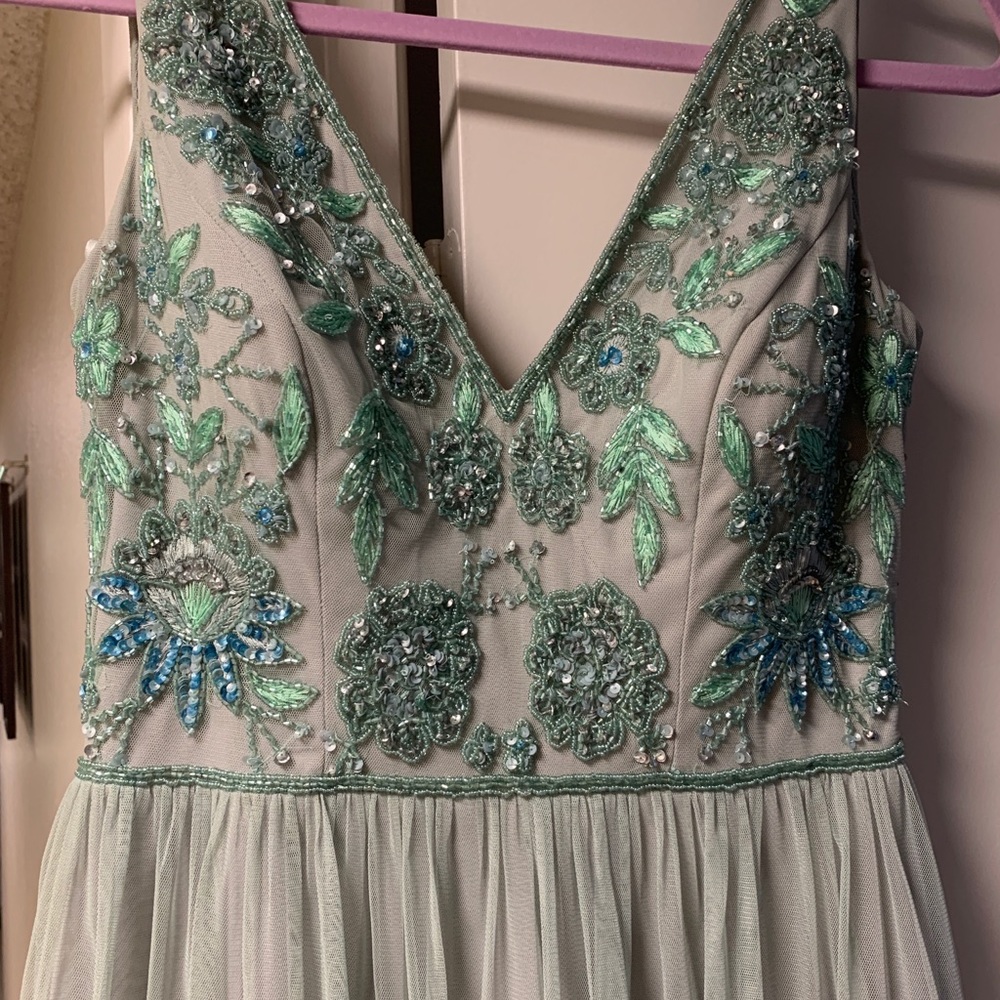 Beautiful sea foam green, long formal dress